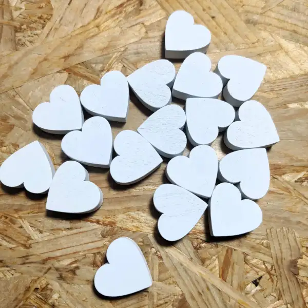 Cuori in Legno Bianchi – Decorazioni per Bomboniere, Partecipazioni e Fai da Te Creativo